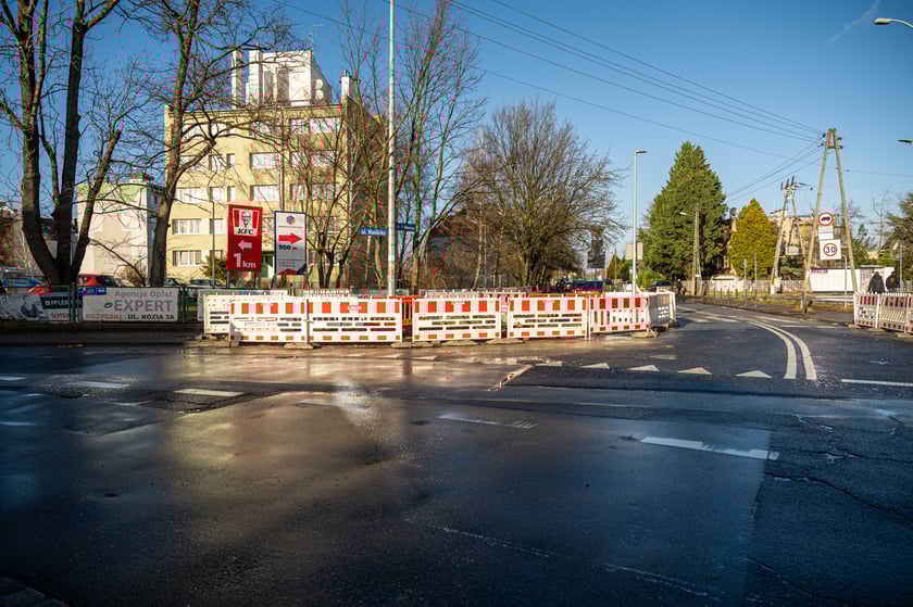 Trwa przebudowa okolic skrzyżowania ulic Maślickiej i Północnej